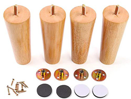 Furniture Legs Solid Wood Sofa Replacement Leg for Coffee Table Cabinet,100% Oak, Set of 4