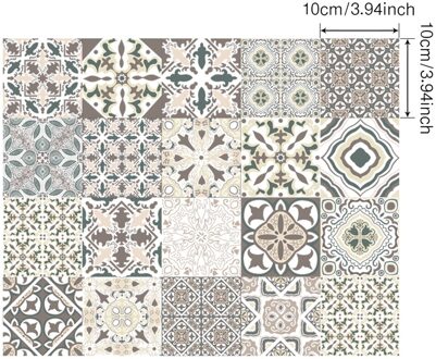 Furniture Unique Tile Sticker 20pcs Self Adhesive Waist Line Wall Decals Waterproof Tile Floor Stickers Mural B / 15X15cm