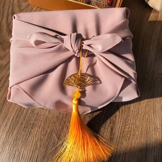 Furoshiki 48Cm Milieuvriendelijke Polyester Stof abrikoos