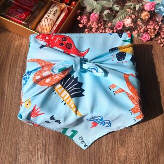 Furoshiki Vrouwen Zakdoek Vierkante Handdoek Zweet Absorberende Katoen Sjaal 50Cm Milieuvriendelijke Aqua blauw
