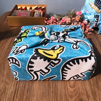 Furoshiki Vrouwen Zakdoek Vierkante Handdoek Zweet Absorberende Katoen Sjaal 50Cm Milieuvriendelijke blauw