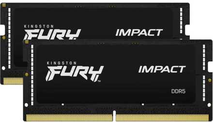 FURY Impact - DDR5 - kit - 64 GB: 2 x 32 GB - SO-DIMM 262-pin - 5600 MHz / PC5-44800 - unbuffered