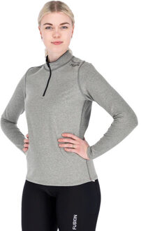 Fusion C3 Longsleeve Zip Neck Dames donkergrijs - S