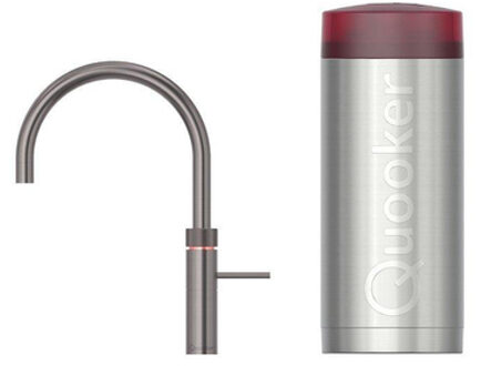 Fusion Round kokendwaterkraan - draaibare uitloop - Combi+ reservoir - Warm / kokend water - Gun metal 22+FRGME Gunmetal