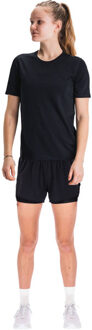 Fusion Run Shirt 2in1 Short Set Dames zwart/zwart