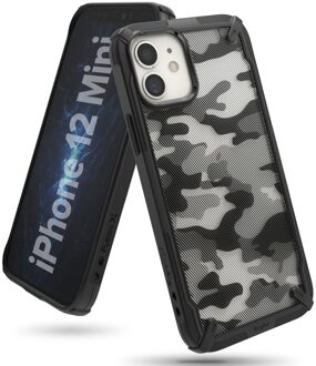 Fusion X Design Backcase Hoesje iPhone 12 Mini - Zwart Camo