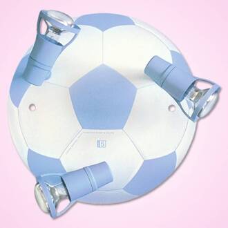 FUSSBALL - 3-lamps plafondlamp in lichtblauw lichtblauw, wit