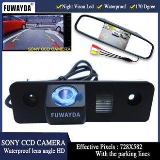 FUWAYDA SONY CCD HD Auto Achteruitrijcamera Met 4.3 Auto achteruitkijkspiegel Scherm Spiegel Monitor Voor VW SKODA ROOMSTER OCTAVIA FABIA