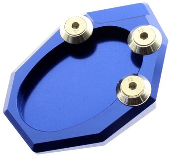 FX CNC Motorfiets Kickstand Footside Side Stand Extension Englarger Plaat Pad Voor Kawasaki KLX250 VERSYS 650 blauw