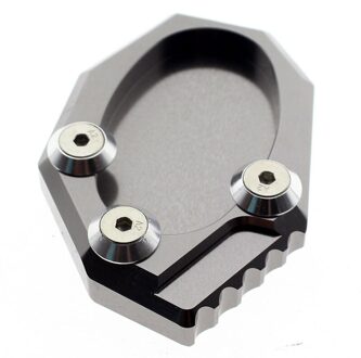 FX CNC Motorfiets Kickstand Footside Side Stand Extension Englarger Plaat Pad Voor Kawasaki KLX250 VERSYS 650 grijs