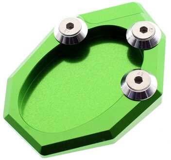 FX CNC Motorfiets Kickstand Footside Side Stand Extension Englarger Plaat Pad Voor Kawasaki KLX250 VERSYS 650 groen