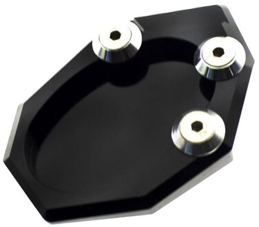 FX CNC Motorfiets Kickstand Footside Side Stand Extension Englarger Plaat Pad Voor Kawasaki KLX250 VERSYS 650 zwart