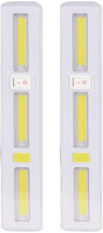 FX Light Kastlampen - 2x - met schakelaar - LED lampen - wit - 24 x 4.2 cm - met magneten te bevestigen