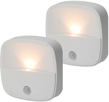 FX Light LED lampje met bewegingssensor - 2x - draadloos - zelfklevend - warm wit - 7 x 7 x 2 cm