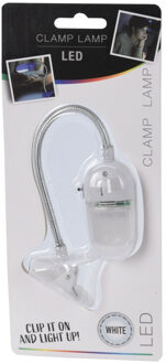 FX Light LED Leeslamp met klem - wit - 25 cm - incl. batterijen