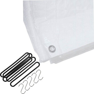 FX Tools Afdekzeil - wit - 2 x 3 meter - met 10x spanrubbers en S-haken