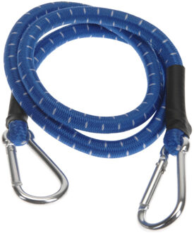 FX Tools Bagage spin/spanelastiek voor fiets/auto - blauw - 80 cm - elastiek met karabijn haken