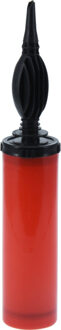 FX Tools Ballonnen opblaaspomp met opzetstuk - kunststof - 28 cm - rood - opblazen - hulpmiddelen
