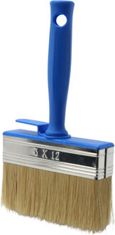 FX Tools Blokkwast van 12 x 3 cm - schilderen - verfspullen - dikke kwasten - kunststof Blauw