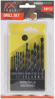 FX Tools Borenset - 13-delig - hout - 1.5 tot 6.5 mm - inclusief houder
