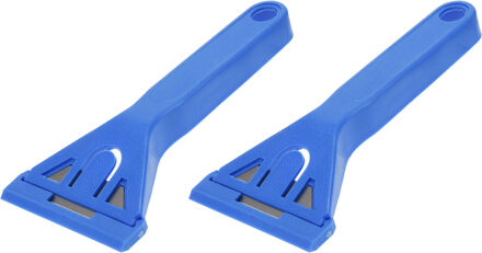 FX Tools Glasschraper - 2x - verfkrabber - verwisselbaar blad - kunststof handvat en beschermkap - universeel