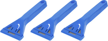 FX Tools Glasschraper - 3x - verfkrabber - verwisselbaar blad - kunststof handvat en beschermkap - universeel