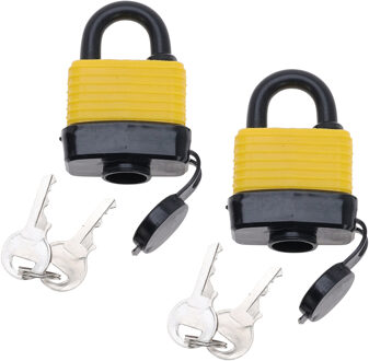 FX Tools Hangslot met sleutel - 2x - waterbestendig - 30 mm beugel - 2 sleutels -? 7.5 x 5 x 2.5 cm