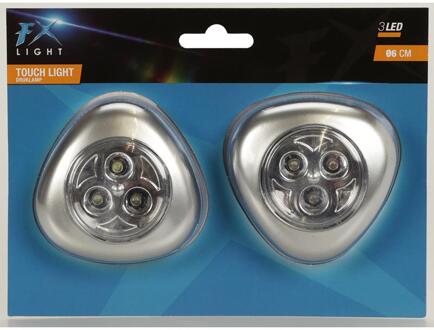 FX Tools LED Druklampjes set a 2 stuks zilver