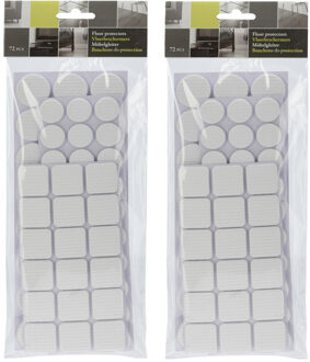 FX Tools Meubelviltjes/antislip beschermers - grijs - 144x - kunststof - 3 formaten mix 20/25/28 mm