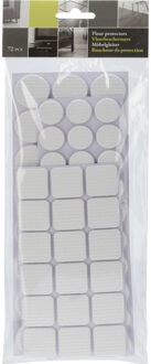 FX Tools Meubelviltjes/antislip beschermers - wit - 72x - kunststof - 3 formaten mix 20/25/28 mm