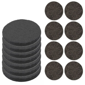 FX Tools Meubelviltjes/antislip onderleggers - zwart - 200x - kunststof - rond - 3 formaten mix