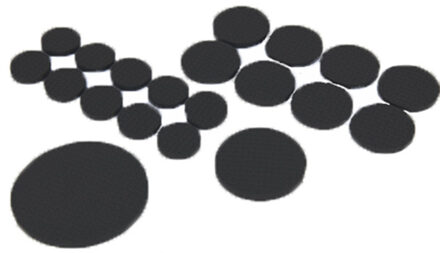 FX Tools Meubelviltjes/antislip onderleggers - zwart - 50x - kunststof - rond - 3 formaten