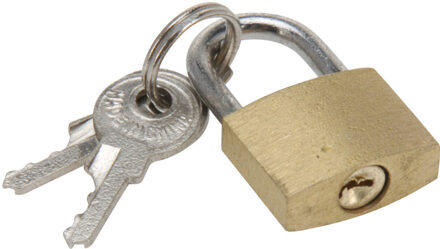 FX Tools Mini hangsloten - 3x - 20mm - koper - 2 x 1 x 4 cm - Hangslotjes