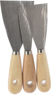 FX Tools Plamuurmessen set - 3-delig - hout - plamuurmes - spatel
