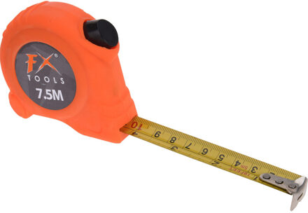 FX Tools Rolmaat - 7,5 meter - 27,5 mm - oranje - meetlint - gereedschap