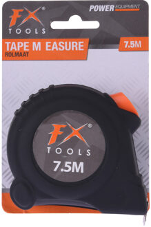 FX Tools Rolmaat - 7,5 meter - 27,5 mm - zwart - meetlint - gereedschap