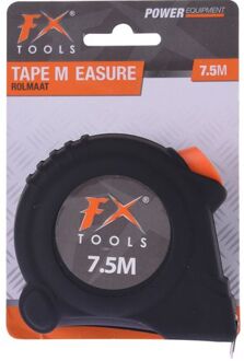 FX Tools Rolmaat/meetlint zwart 7,5 meter - 750cm - 27,5 mm - Meetgereedschap - Klusbenodigdheden
