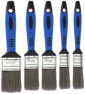 FX Tools Schilderen Verfkwasten setje - 5 delig - platte kwasten - 25-40-50 mm - kunststof