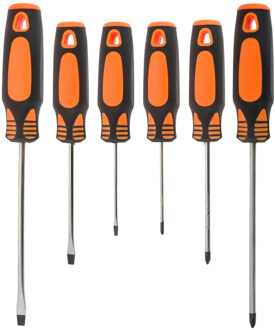 FX Tools Schroevendraaiers set - 6-delig - plat en kruiskop - 3-5-6 mm - Gereedschap set