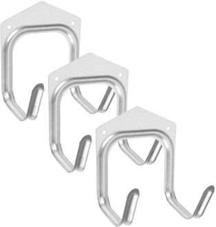 FX Tools Set van 12x dubbele ophanghaken/wandhaken 13 x 8,5 cm metaal