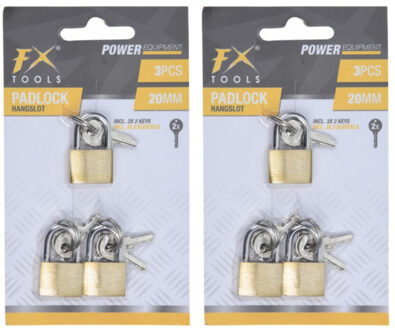 FX Tools Set van 6x hangsloten 20mm koper