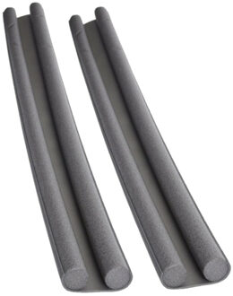 FX Tools Tochtstrip - 2x - tochtwering - grijs - foam - 93 x 3 cm - deur tochtstopper - Tochtstrippen