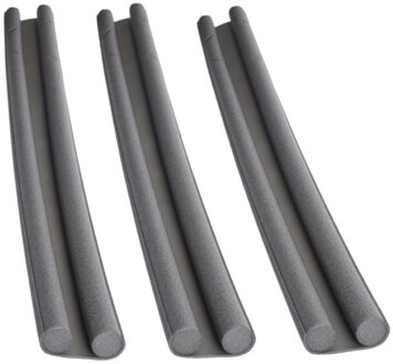 FX Tools Tochtstrip - 3x - tochtwering - grijs - foam - 93 x 3 cm - deur tochtstopper