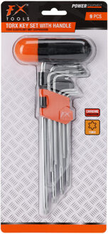 FX Tools Torx Sleutelset - 9-delig - staal - met grip en houder