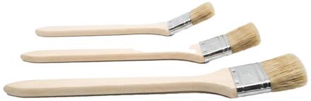 FX Tools Verfkwasten set - 3 delig - platte lange steel kwasten - B25/37/50 mm - Steel 41 cm