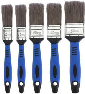 FX Tools Verfkwasten set - 5-delig - plat - 25-40-50 mm - kunststof - Verfkwasten Multikleur