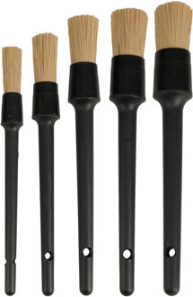 FX Tools Verfkwasten set 5delig - ronde kwasten - 5 formaten - kwasten Zwart