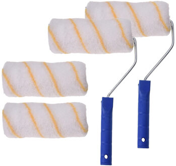 FX Tools Verfrollers 15 cm voor muren met beugel - 4x - Schilderen materiaal - Muurverf