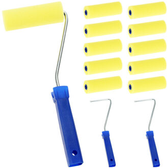 FX Tools Verfrollers set 12 delig - 2 houders/10 rollen van 10 cm - Voordeelrollers