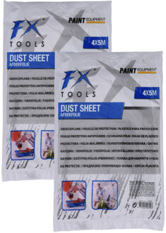 FX Tools Verfspullen - 2x - afdekfolie - doorzichtig - 4 x 5 meter - schilderen/DHZ